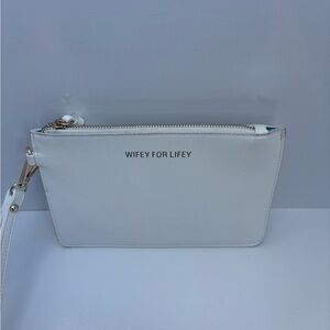 Wifey For Lifey White Clutch Bag